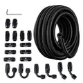 EVIL ENERGY 10AN Fuel Line Kit, 10AN Nylon Braided Fuel Line Hose Fitting Kit CPE 10FT Black